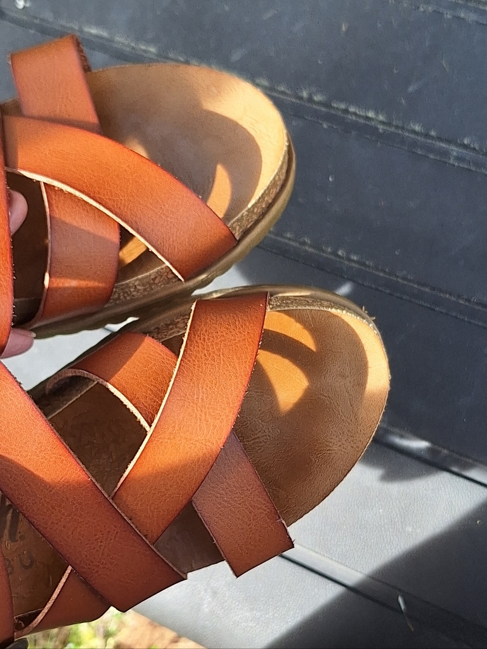 Blowfish womens brown cognac strap sandals size 10 Comfort Summer Spring - Picture 3 of 6